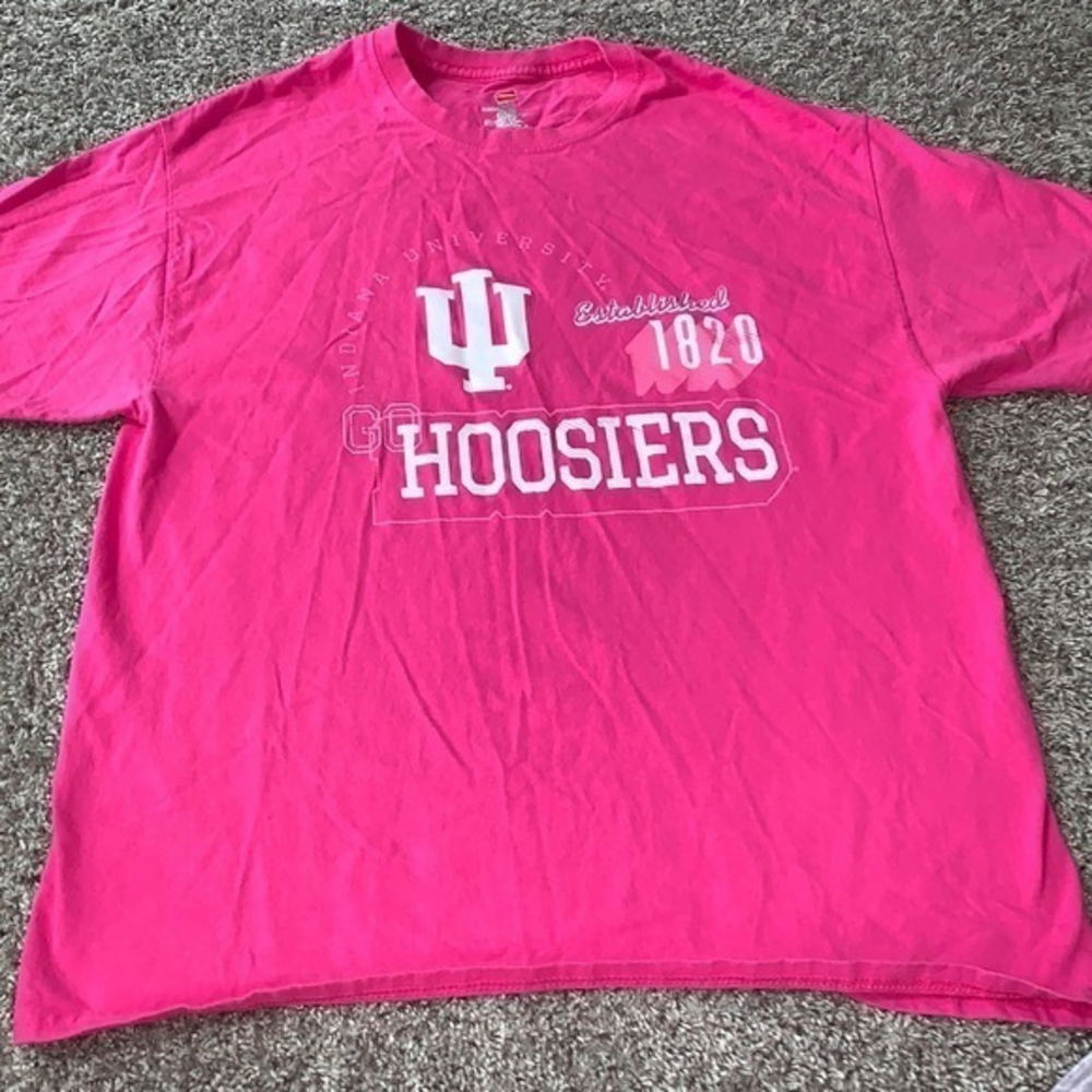 Women's Indiana Hoosiers size XL Hanes tagless pink t shirt IU university